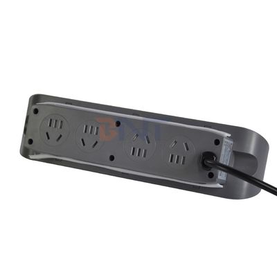 3 Soquetes de alimentação multifuncionais de painel de escritório com soquete elétrico 8AC e soquetes de carregamento duplos USB A + C