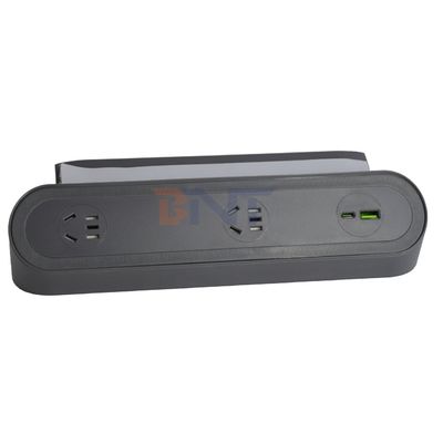 3 Soquetes de alimentação multifuncionais de painel de escritório com soquete elétrico 8AC e soquetes de carregamento duplos USB A + C