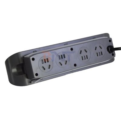 3 Soquetes de alimentação multifuncionais de painel de escritório com soquete elétrico 8AC e soquetes de carregamento duplos USB A + C