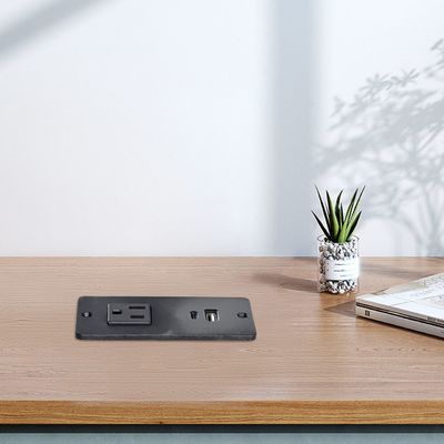 Tomada de energia para sofá de plástico com 1 tomada de energia padrão dos EUA e porta USB A+C
