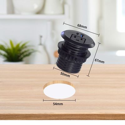 50mm Rodas Plugs Elétricos & us Sockets Sacas padrão com USB Type-C Port de Carregamento