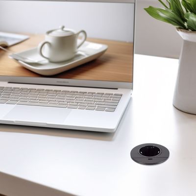 Conjunto de Sofá Redondo com Design e Tomada de Energia de Mesa Embutida com Tomada de Carregamento USB TIPO C
