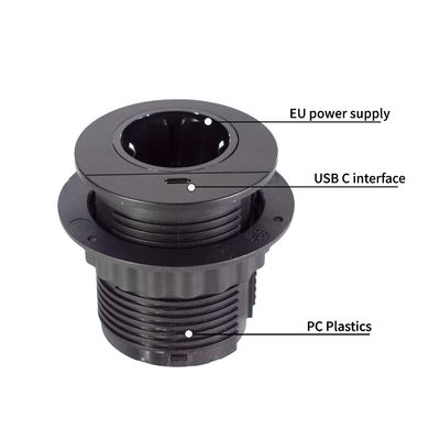 Conjunto de Sofá Redondo com Design e Tomada de Energia de Mesa Embutida com Tomada de Carregamento USB TIPO C