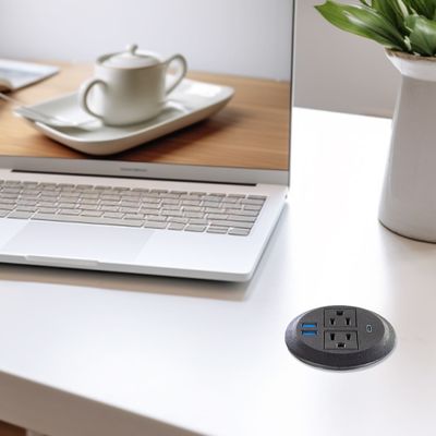 Conjunto de Sofá Redondo Soquete Elétrico Incorporado com 2 tomadas de energia padrão dos EUA e Dual USB Soquete de Carregamento Móveis Modernos