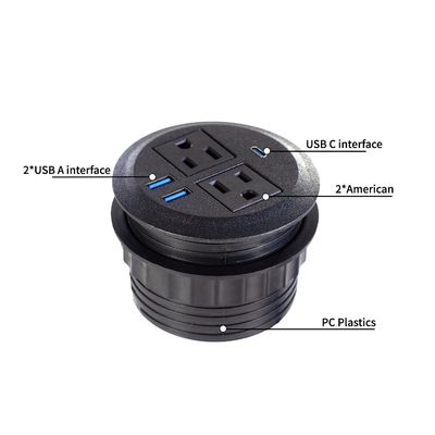 Conjunto de Sofá Redondo Soquete Elétrico Incorporado com 2 tomadas de energia padrão dos EUA e Dual USB Soquete de Carregamento Móveis Modernos