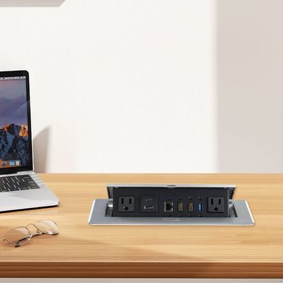 Para o escritório inteligente aprovado UL liga de alumínio de tomada de mesa pop-up com configurações modulares