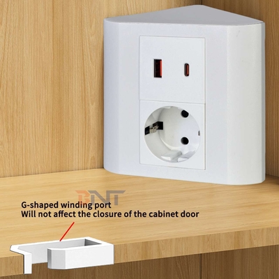 Tomada de mesa portátil UE para escritório e casa IP44 com portas de saída USB A+C para múltiplos dispositivos