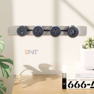 Tomada de trilho de energia com várias tomadas, novo estilo, montada na parede, removível, conveniente para cozinha