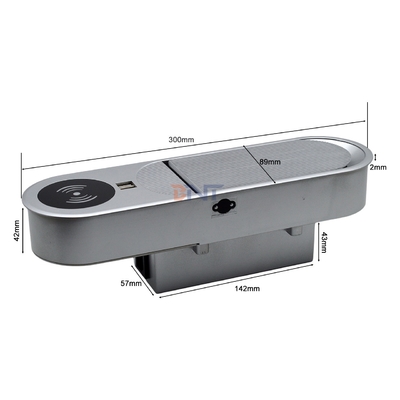 Tomada de energia de mesa com saídas de carregamento 2AC e 2USB A multifuncional com carregador sem fio