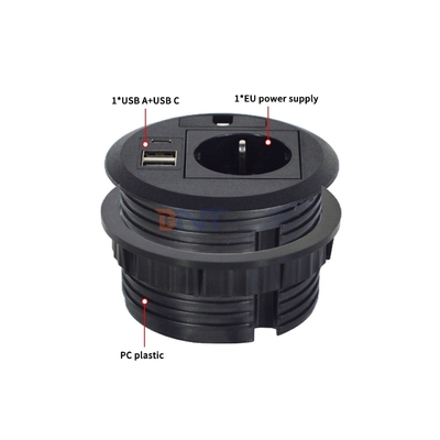 Design da tampa do orifício do fio Tomada de energia embutida para sofá redondo com tomadas de energia padrão da UE USB A+C