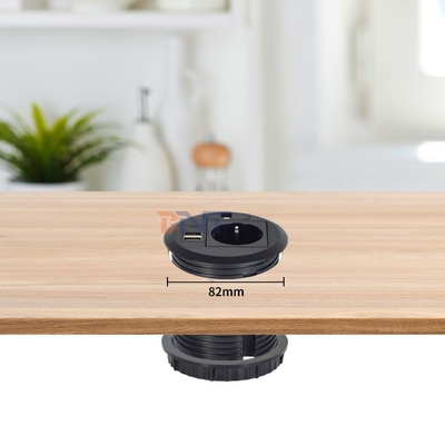 Design da tampa do orifício do fio Tomada de energia embutida para sofá redondo com tomadas de energia padrão da UE USB A+C