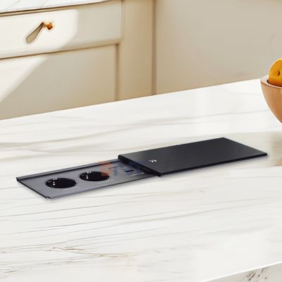 Slip-Open Euro Tabletop Electric Power Socket 2 AC Outlets USB A+C IP44 16A Corrente nominal para uso no escritório