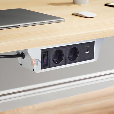 Faixa de energia flexível da UE instalada sob mesas/cadeiras/sofás, tomadas de extensão elétrica suspensas com porta USB