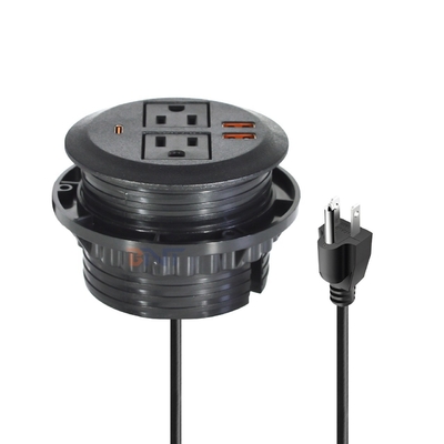 Conjunto de Sofá Redondo Soquete de Energia Elétrica Incorporado com 2 tomadas de energia padrão dos EUA e Dual USB Soquete de Carregamento 65W