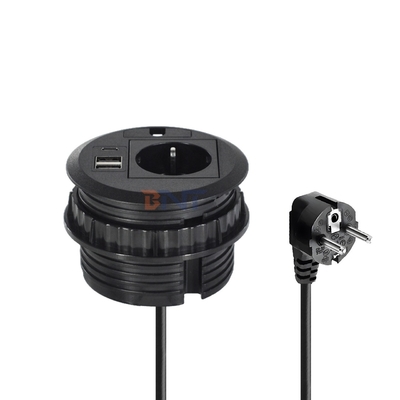 Design da tampa do orifício do fio Tomada de energia embutida para sofá redondo com tomadas de energia padrão da UE USB A+C